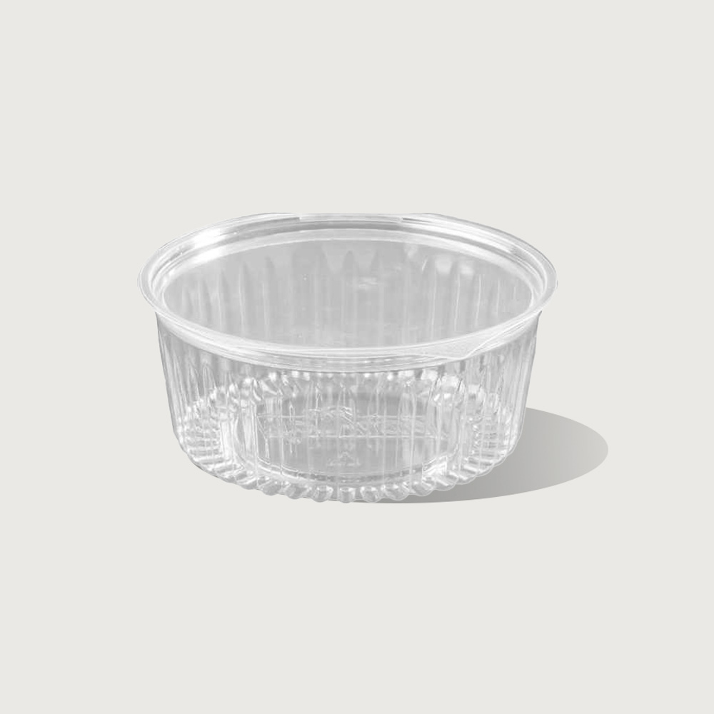 32oz Flat Round Hinged Lid PET ShoBowl Container