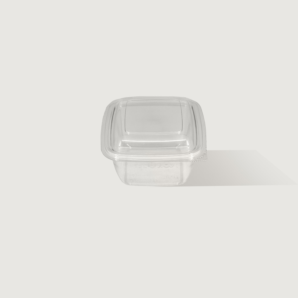 450ml Square Hinged Lid PET Container