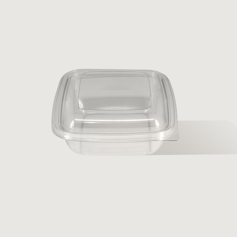 500ml Square Hinged Lid PET Container