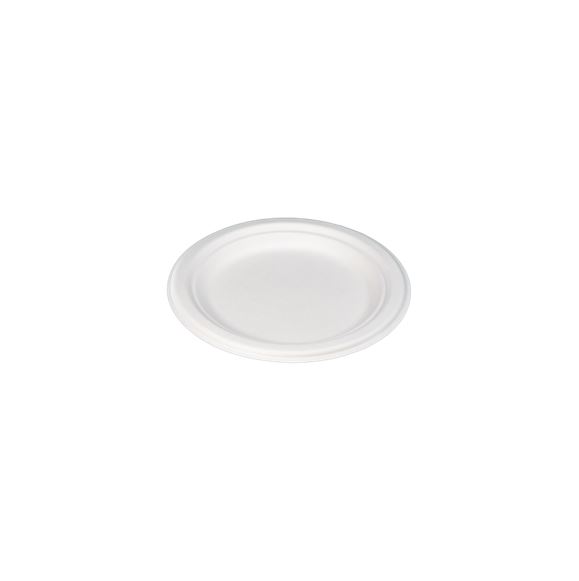 Plate 7" Round White EcoCane Bagasse