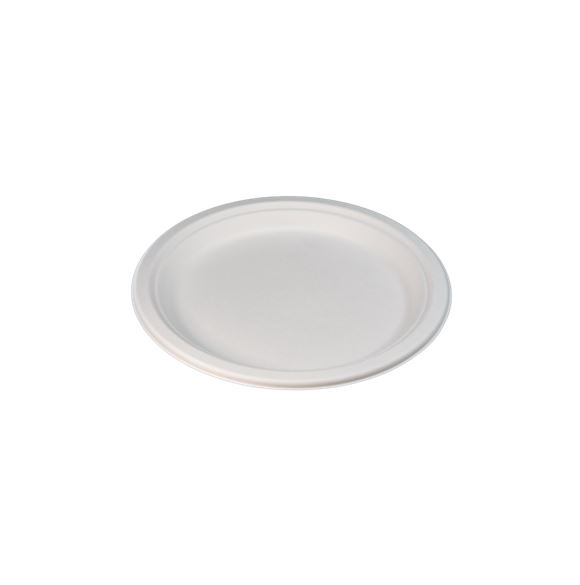 Plate 9" Round White EcoCane Bagasse