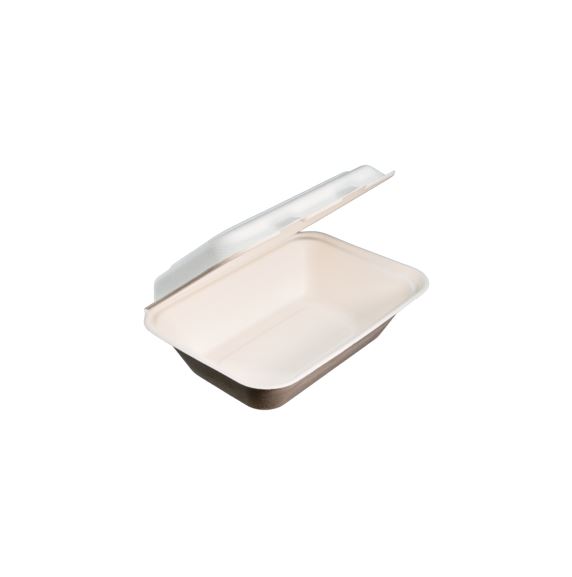 Snack Clamshell White EcoCane Bagasse