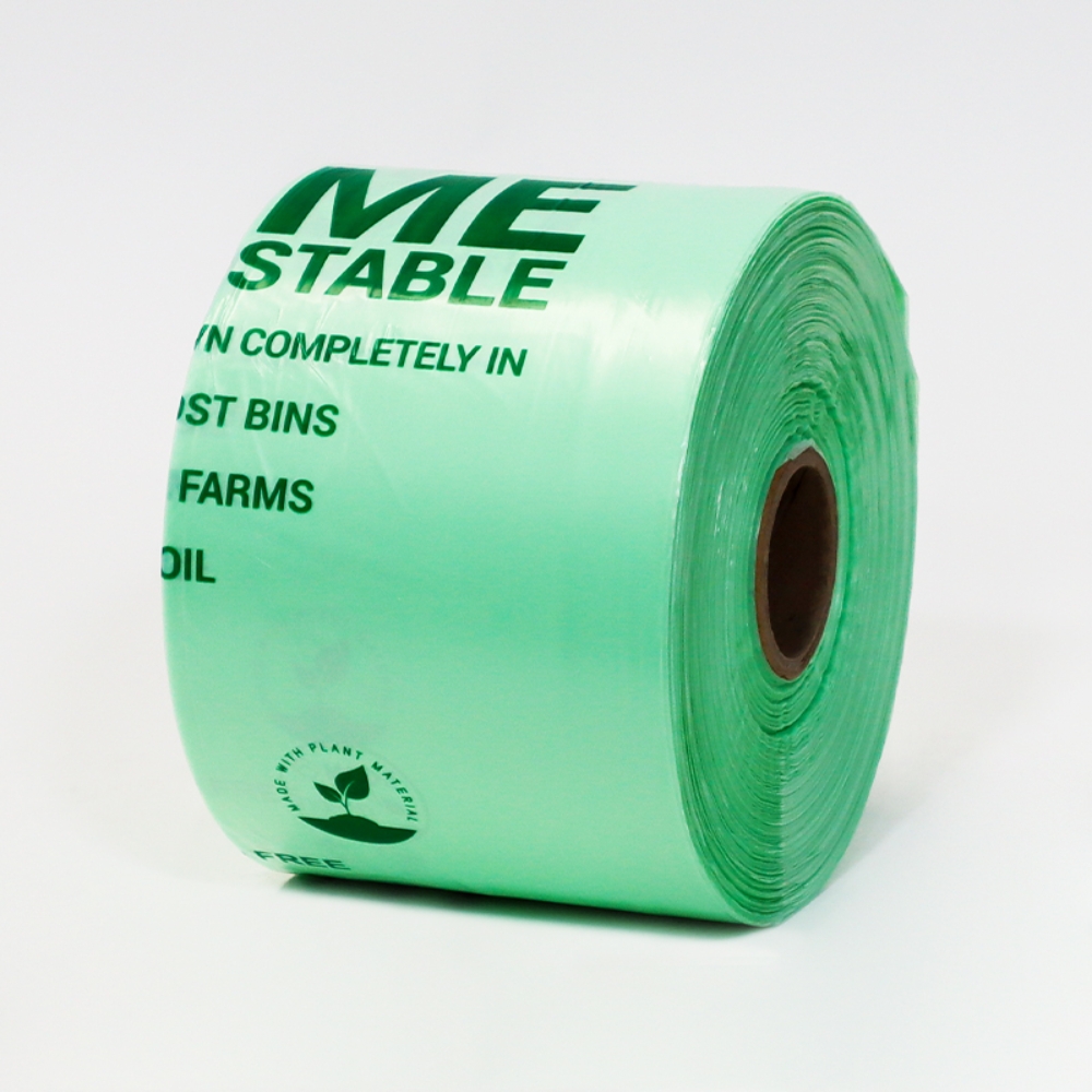 Home Compostable Star Seal Bag Green 200x425mm Gusset