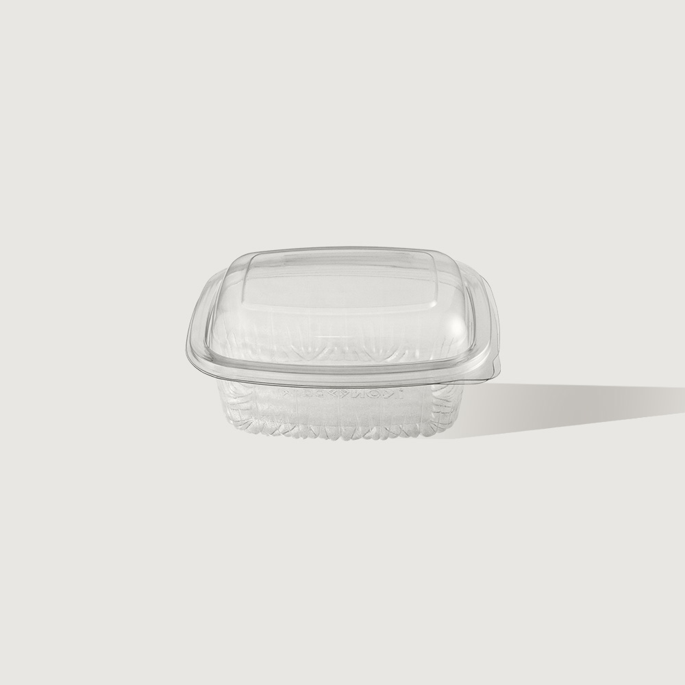 400ml Rectangle Hinged Lid PET Container