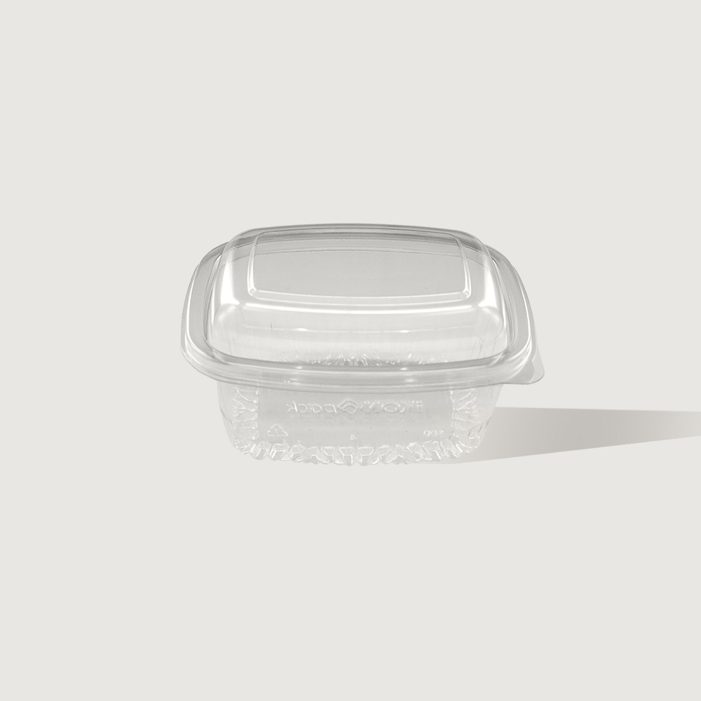 500ml Rectangle Hinged Lid PET Container