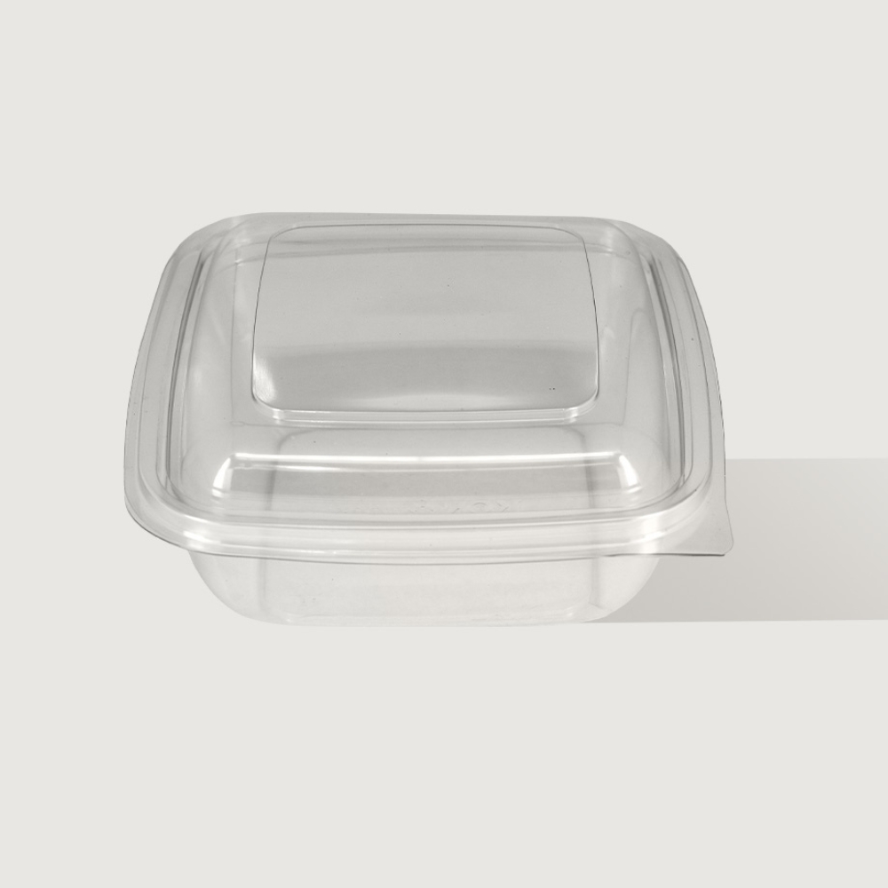 1000ml Square Hinged Lid PET Container